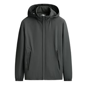 【可拆卸帽】【新款DSF】大依优型大码男装连帽薄棉弹力棉衣夹克加肥加大休闲夹克胖子外套上衣