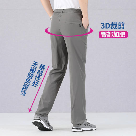 冰丝速干薄款中年男裤松紧腰宽松裤子春夏休闲裤高腰中老年爸爸裤 商品图1