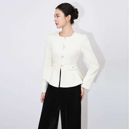 【高货wl】全新升级【铂金会员367/天猫489/差价122】(21843) 洛诗琳高级感修身显瘦短外套时尚泡泡袖通勤小西装外套 商品图2