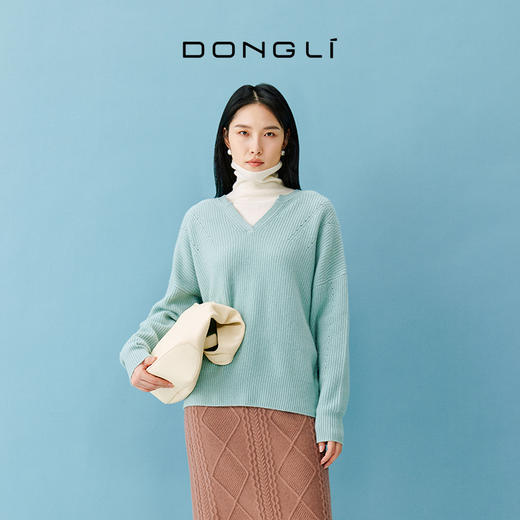 东黎 • 小山羊绒女士秋冬圆领纯色套头衫 4727 商品图1