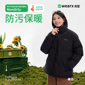 预售5天完型极地蓄温不脏棉服男女款冬季2024年新款黑色立领外套面包服（四防棉服）WXS300875