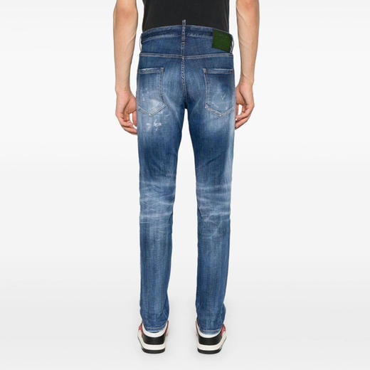 DSQUARED2 男士 PANTS 5 POCKETS徽标标签休闲牛仔裤 蓝色 S74LB1618 S30342 470 商品图2
