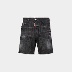DSQUARED2 男士徽标标签弹力牛仔短裤 灰色 S74MU0858 S30357 900