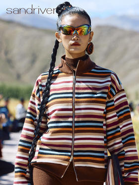 sandriver西藏手工邦典拉链女外套