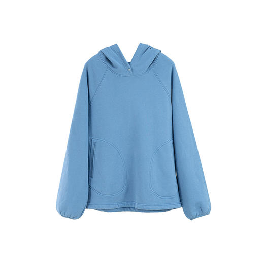 绽放旅行女装760朵/大大的帽衫纯棉加厚磨毛下摆橡筋收褶连帽卫衣 商品图4