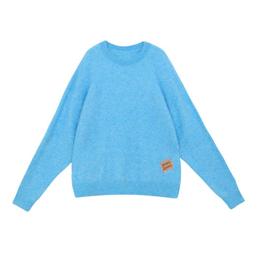 谜底圆领套头针织衫女2024冬季新品慵懒风羊毛混纺毛衣244MZ1877 商品图4