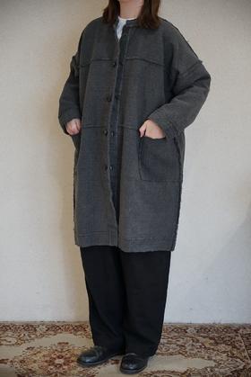 Mittan 丝绵长款拼接设计大衣(CT-37)