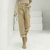 【限时特惠】COCOBELLA工装风卡其色水洗棉休闲裤女秋宽松高腰直筒裤PT818 商品缩略图0