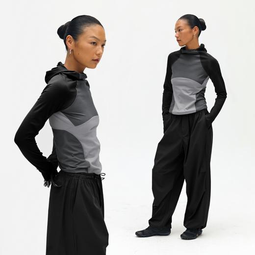 oneup拼接连帽修身运动长袖 商品图3