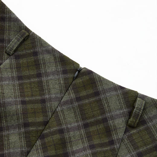 西遇中长款高腰半身裙女冬季新款直筒复古格纹呢料设计裙子14142957 商品图5