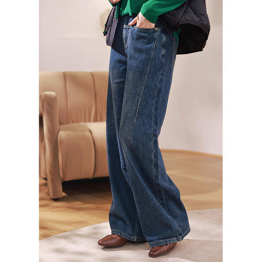 【回馈粉丝】加绒版！！！天丝棉阔腿牛仔 砂洗软糯 商品图0