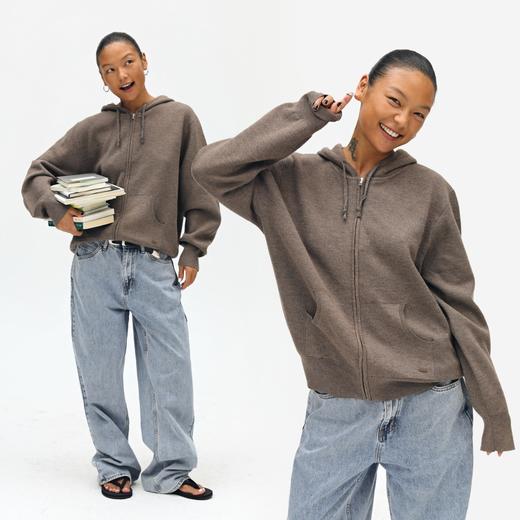 oneup羊毛连帽拉链外套 商品图1