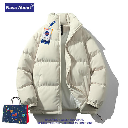 NASA羽绒棉服男外套2024新款冬季棉衣加厚潮牌立领情侣面包服冬装 商品图1