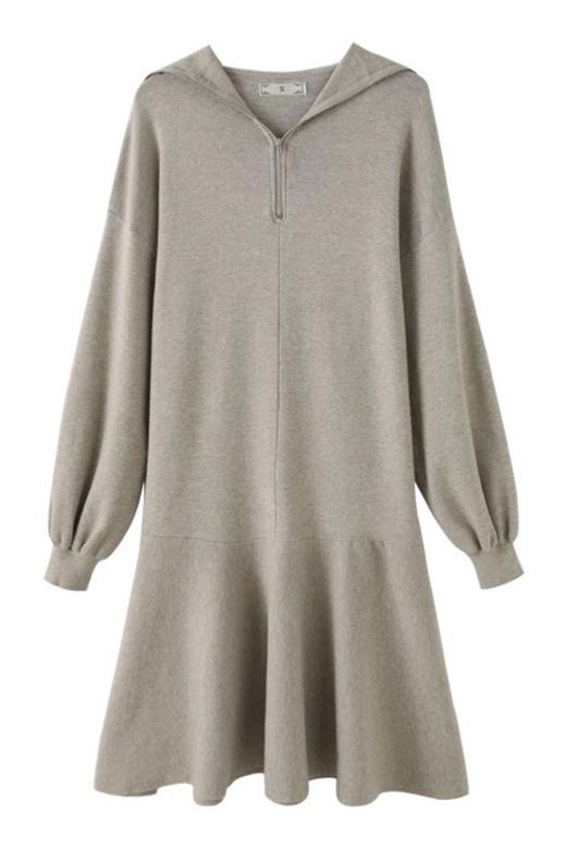 ANSUABEL 灰色纯棉针织连衣裙 10341 商品图3