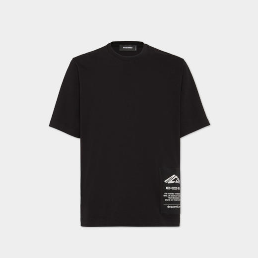 DSQUARED2 男士图标贴片棉质圆领短袖T恤 黑色 S79GC0101 D20033 900 商品图0