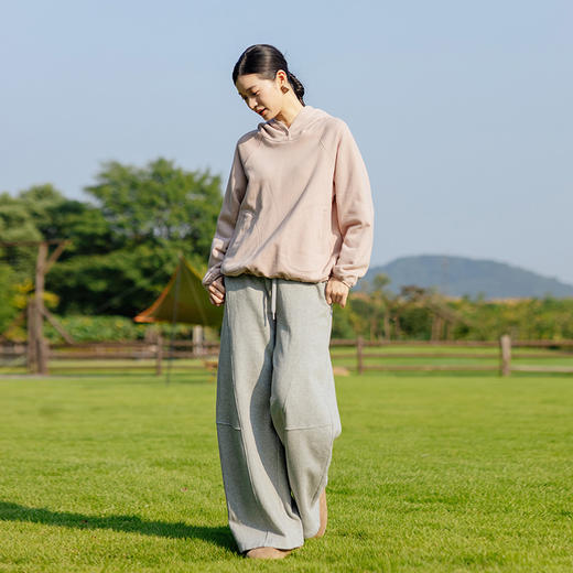 绽放旅行女装760朵/大大的帽衫纯棉加厚磨毛下摆橡筋收褶连帽卫衣 商品图2