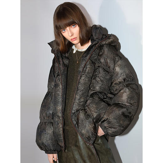 COCOBELLA可溯源安心90绒重工绗缝晕染新中式羽绒服DC0002 商品图3