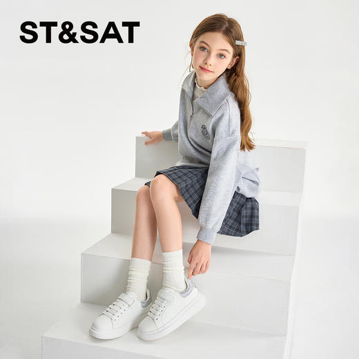 【童鞋】星期六时尚经典百搭舒适男女童小白鞋SSC3192L1F 商品图2