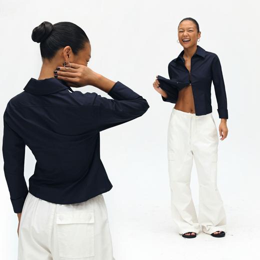 oneup勾扣收腰衬衫 商品图3