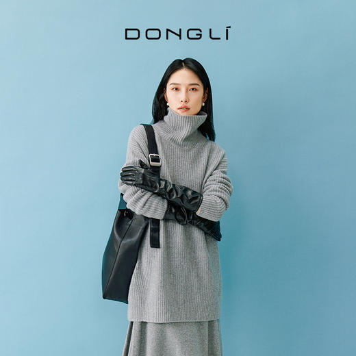东黎 • 小山羊绒女士秋冬高领后开叉简约套衫 4764 商品图3