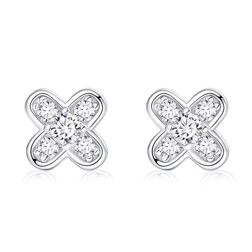 卡蒂罗/KADER 幸运微光耳钉 幸运四叶草轻奢高级感养耳洞耳饰 精致小巧甜美可爱配饰满镶宝石 925银 闺蜜同款 商品图1