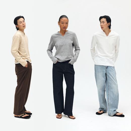 oneup散边小V领长袖T恤 商品图4