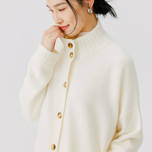 东黎 • 小山羊绒女士秋冬百搭中长款高领开衫 4662 商品图8