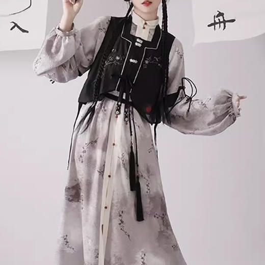 裁缝学苑AS361新中式国风长袖连衣裙纸样马甲衬衫裙套装女装改良汉服样板 商品图4