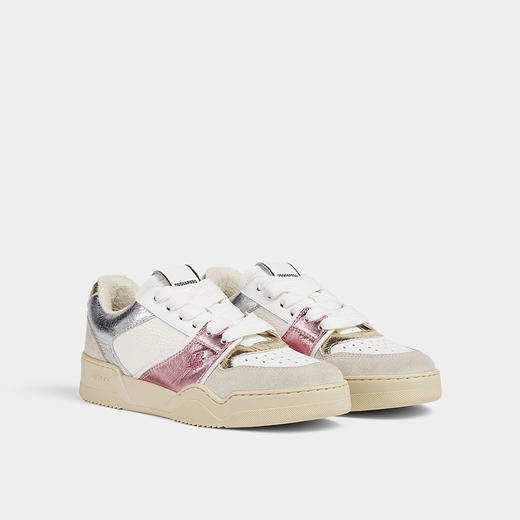 DSQUARED2 女士刺绣徽标皮革与麂皮休闲运动鞋 混色 SNW0315 23807619 M2980 商品图1