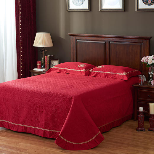 【品牌直营】【婚庆系列 真爱一生】奢享100支刺绣匹马棉婚庆套件四件套六件套 商品图6