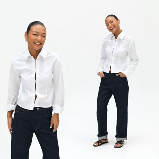 oneup勾扣收腰衬衫 商品图4