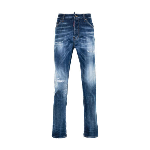 DSQUARED2 男士 PANTS 5 POCKETS徽标标签休闲牛仔裤 蓝色 S74LB1618 S30342 470 商品图0