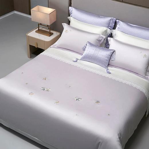 whinny/惠谊新中式简约新疆长绒棉刺绣全棉床床单式四件套 芬芳 商品图1