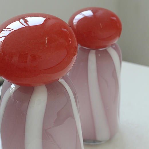 轻奢风创意吹制带盖不规则玻璃花瓶摆件软装设计师家居软装花器 商品图4