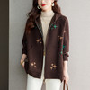 SCM181 连帽毛呢开衫女秋冬中长款遮屁股上衣2024新款胖妹妹外套拉链女装 商品缩略图3