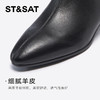 星期六摩登时尚尖头粗跟短靴SSC4116P0H 商品缩略图7