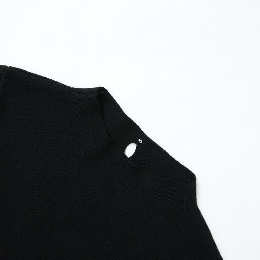 西遇长款黑色连衣裙女冬季新款老钱风腰部V字型设计裙子D0043934 商品图5