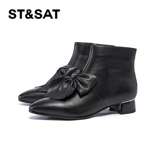 星期六法式少女心蝴蝶结粗跟短靴SSC4116394 商品图5