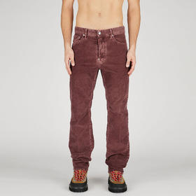 【一】DSQUARED2 男士徽标标签修身灯芯绒休闲牛仔裤 紫红色 S74LB1528 S53162 309