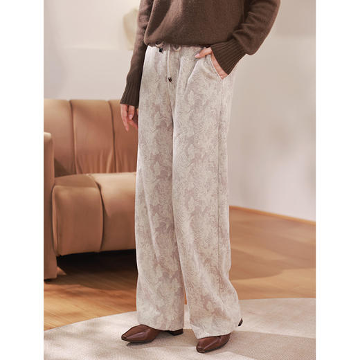 混纺提花针织裤 商品图0