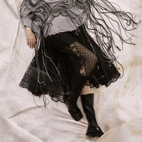 谜底蕾丝半身裙女士2024冬新品优雅气质大摆裙中长半裙244MB1689