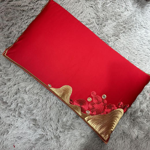 自然醒100支长绒棉四件套囍嫁系列高端刺绣婚庆四件套全棉结婚纯棉床单被套大红陪嫁婚房床品GDS 商品图9