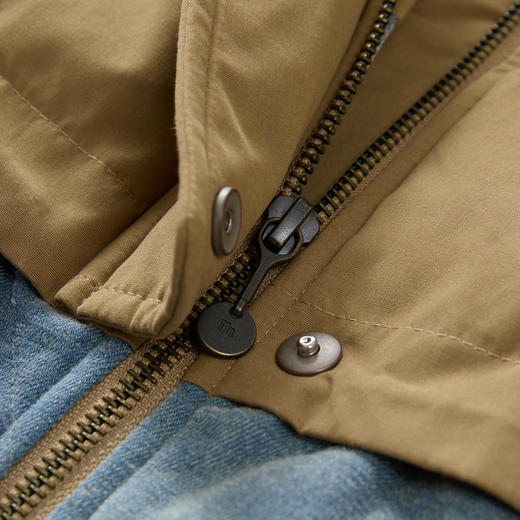 谜底连帽羽绒服女2024冬新品拼接式冲锋夹克宽松鸭绒服244MY1537 商品图3