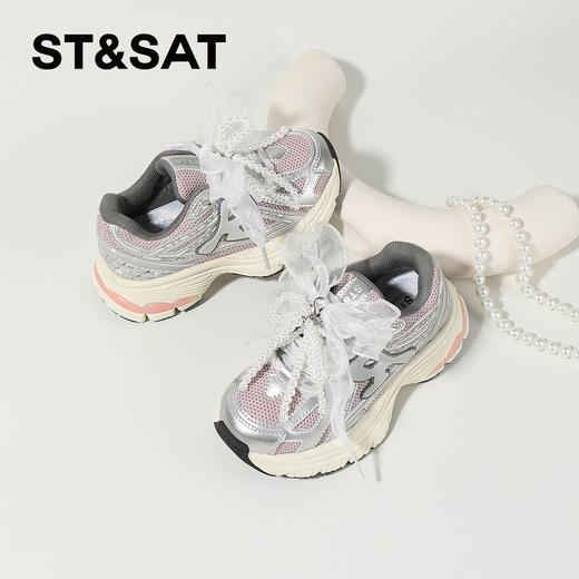 【童鞋】星期六甜美珍珠蝴蝶结绒里可选厚底男女童老爹鞋SSC3192L32/SSC419DLAJ 商品图5