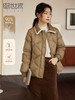 【专属特价】熙世界轻薄白鸭绒羽绒服女2025冬季新款时尚保暖菱形格翻领短外套 商品缩略图0