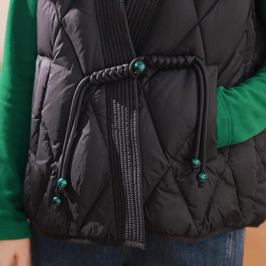 V领羽绒背心新中式羽绒马甲 商品图2