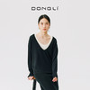 小山羊绒 东黎羊绒 女士秋冬季针织 大V领羊绒纯色宽松简约   DWBS4671AN 商品缩略图4
