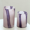现代简约大口直筒梦幻紫条纹吹制花瓶水培干花蝴蝶兰插花桌面装饰 商品缩略图2