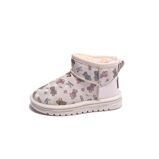 【女童保暖小熊雪地靴，温暖守护孩子的每一个冬季~】女童保暖小熊雪地靴 冬季儿童加绒加厚棉鞋 中大童男童皮面短靴-QQ 商品图6