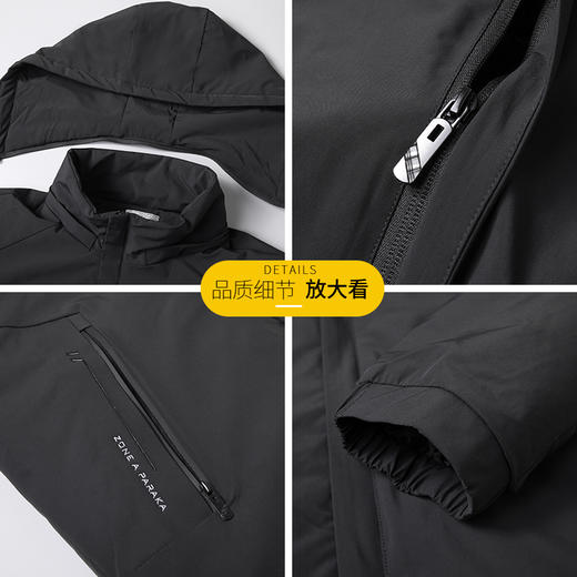 【可拆卸帽】【新款DSF】大依优型大码男装连帽薄棉弹力棉衣夹克加肥加大休闲夹克胖子外套上衣 商品图1